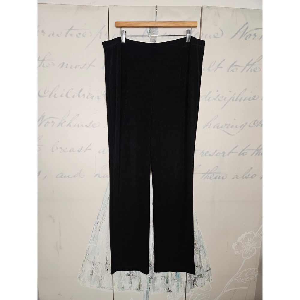 Chico's Travelers Pants 3T XLT Black Straight Leg Slinky Knit High Rise Tall XL